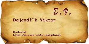 Dojcsák Viktor névjegykártya